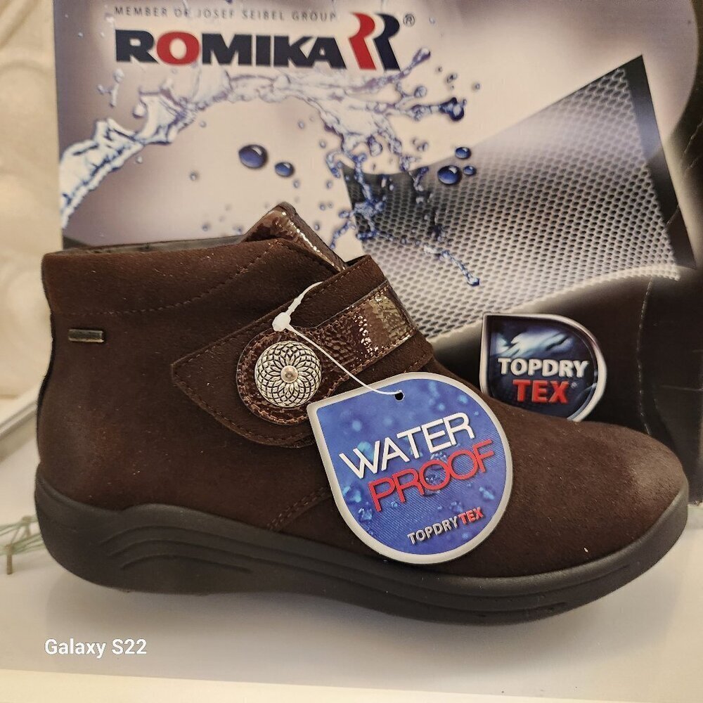 Romika MADERA - Ankle boots Brown Suede/ Patent Leather Size 36. NIB. US 5-5.5